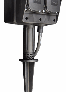 Gartensteckdose IP44 4-Fach Erdspieß 3m Kabel