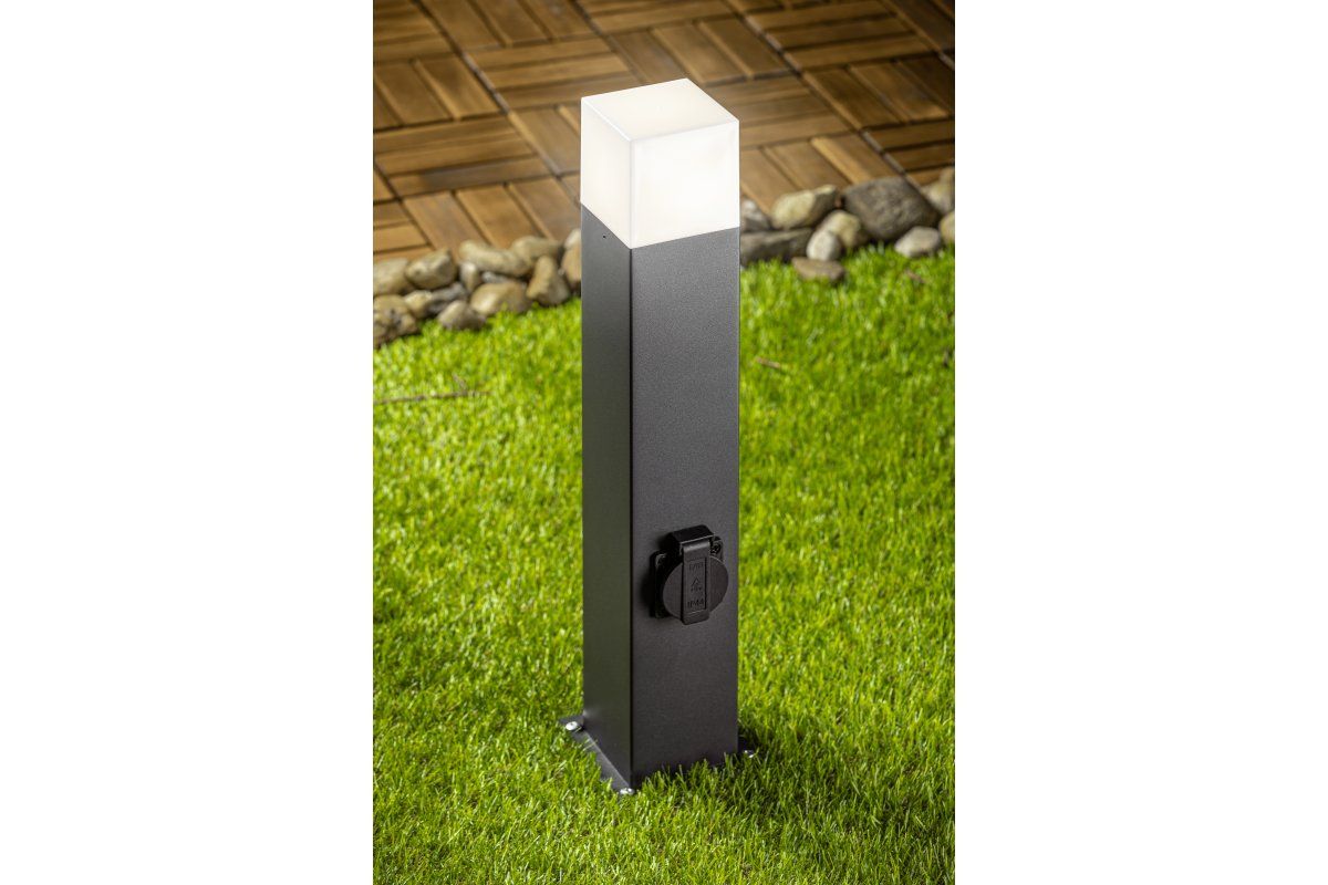 Wegeleuchte LARGO IP44 50cm + Steckdose 5 LARGO OS LARGP40G