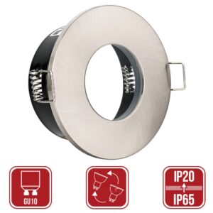 LED Bad Einbaustrahler Aqua 2.0 IP65 Edelstahl gebürstet GU10 230Volt