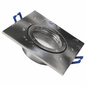 IP44 Bad Einbaustrahler eckig - Edelstahl gebürstet