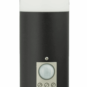 45cm Edelstahl Sockel-Leuchte mit Bewegungsmelder - schwarz matt