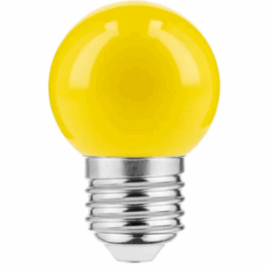 E27 LED Leuchtmittel GELB 1Watt 50Lumen 45mm Durchmesser