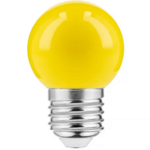 E27 LED Leuchtmittel GELB 1Watt 50Lumen 45mm Durchmesser