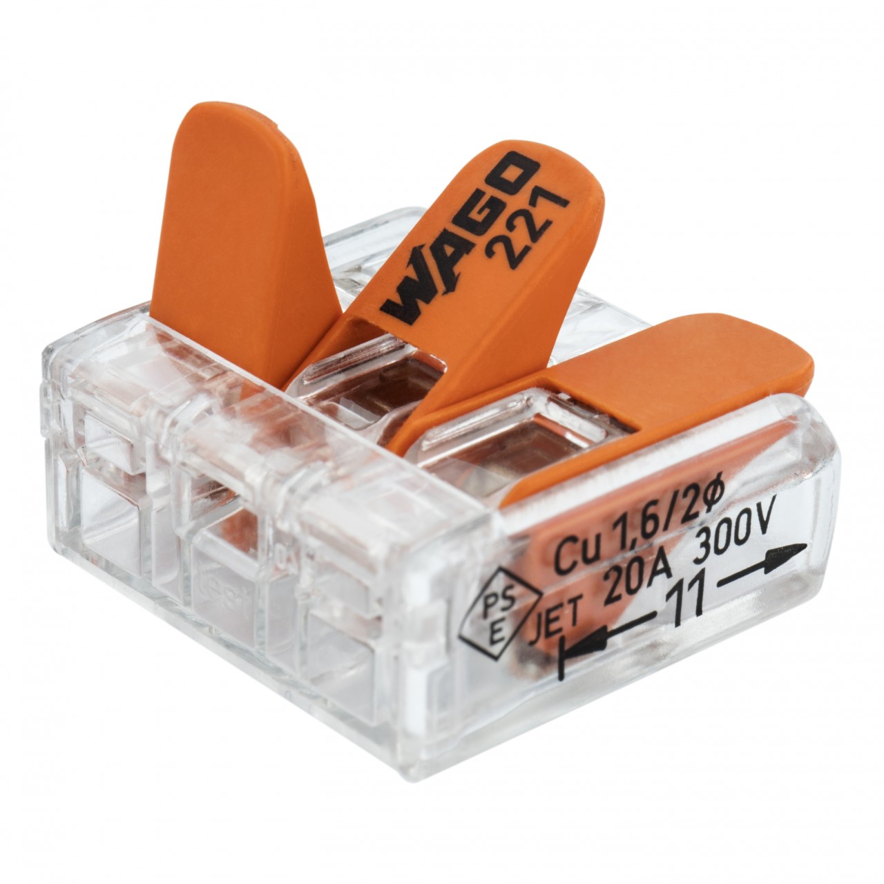 1x Wago Klemme 3 Leiter Verbindungsklemme mit Betätigungshebel 221-413 1 1x Wago Klemme 3 Leiter Verbindungsklemme mit Betätigungshebel 221-413