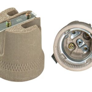 E27 Keramik Fassung / Sockel mit Befestigungswinkel