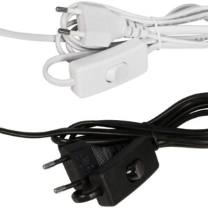 Euro-Netzkabel mit Schnurschalter und blanken Enden, 2Meter