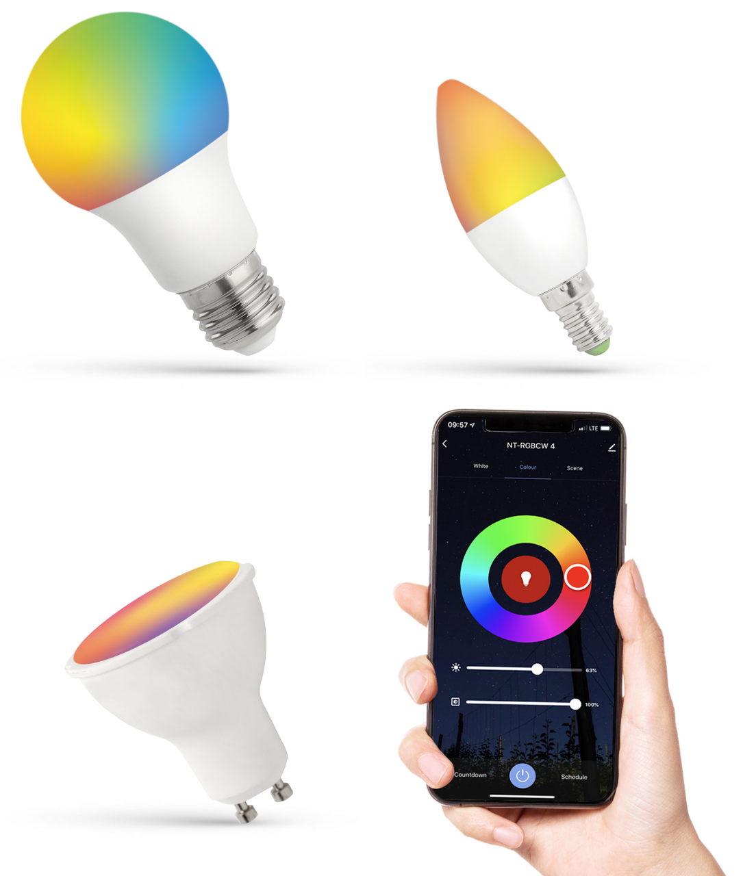 RGB LED Leuchtmittel Smart WiFi Alexa Googlehome Apple Android E14 / E27 / GU10 1 RGB LED Leuchtmittel Smart WiFi Alexa Googlehome Apple Android E14 / E27 / GU10