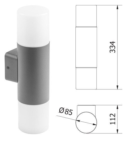 Wandleuchte Corta UP/DOWN E27 IP44 1 Wandleuchte Corta UP/DOWN E27 IP44