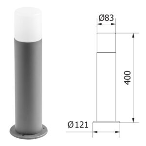 Standleuchte Corta 40cm E27 IP44