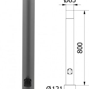 Standleuchte Corta 80cm + Steckdose IP44 E27