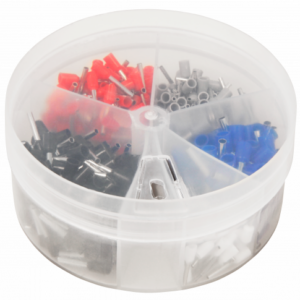 Aderendhülsen-Sortiment 0,5-2,5mm², isoliert, Streudose, 400-teilig