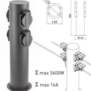 Corta Gartensteckdose 4x Schuko
