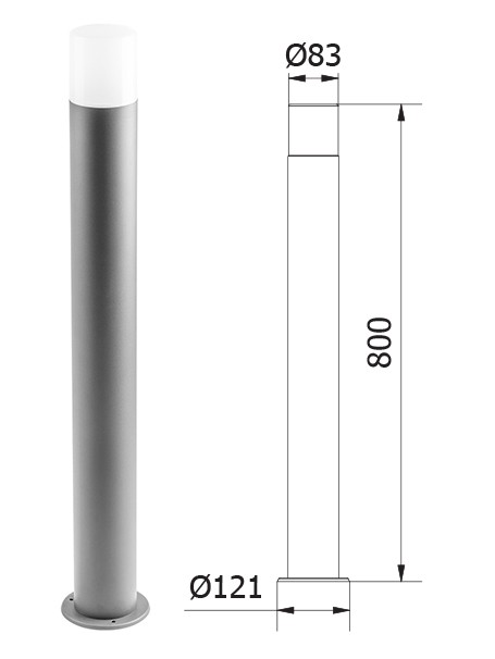 Standleuchte Corta 80cm IP44 E27 1 Standleuchte Corta 80cm IP44 E27