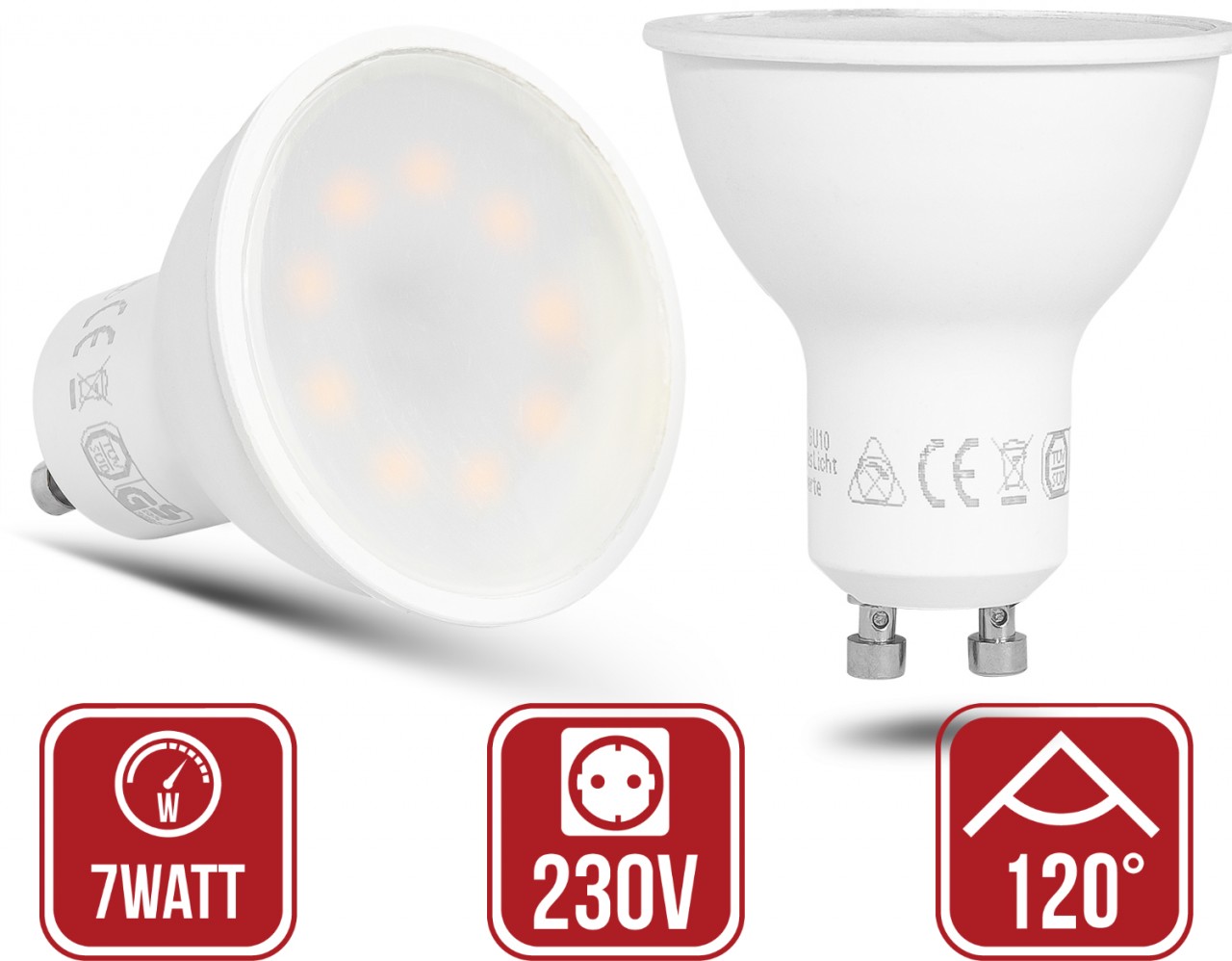 GU10 7Watt LED Leuchtmittel 230Volt 1 GU10 7Watt LED Leuchtmittel 230Volt