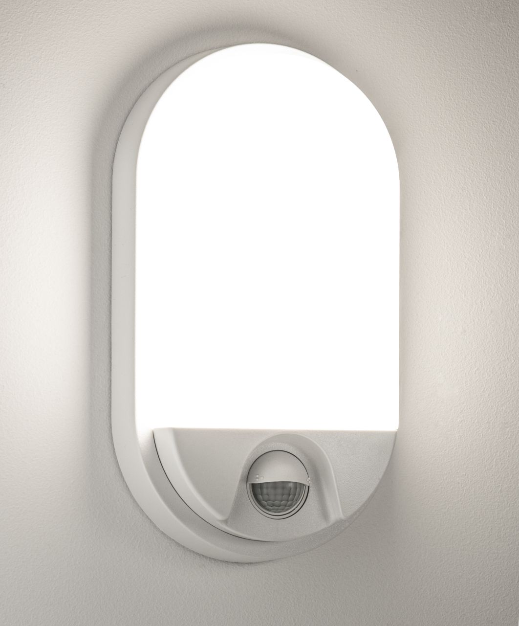 Wand- Deckenleuchte mit Bewegungsmelder 15Watt weiss oval 1 Wand- Deckenleuchte mit Bewegungsmelder 15Watt weiss oval