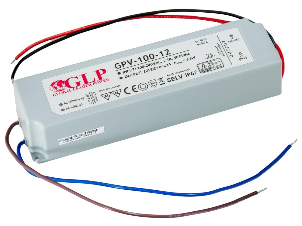 12Volt DC LED Trafo 0-100Watt, max. 8,3A - IP67 - Wasserdicht, Abmessungen: 1... 1 12Volt DC LED Trafo 0-100Watt, max. 8,3A - IP67 - Wasserdicht, Abmessungen: 1...