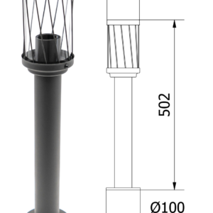 Standleuchte Kerta IP44 50cm E27 230Volt