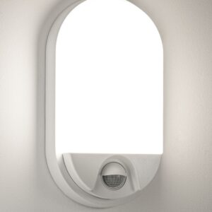 Wand- Deckenleuchte mit Bewegungsmelder 15Watt weiss oval